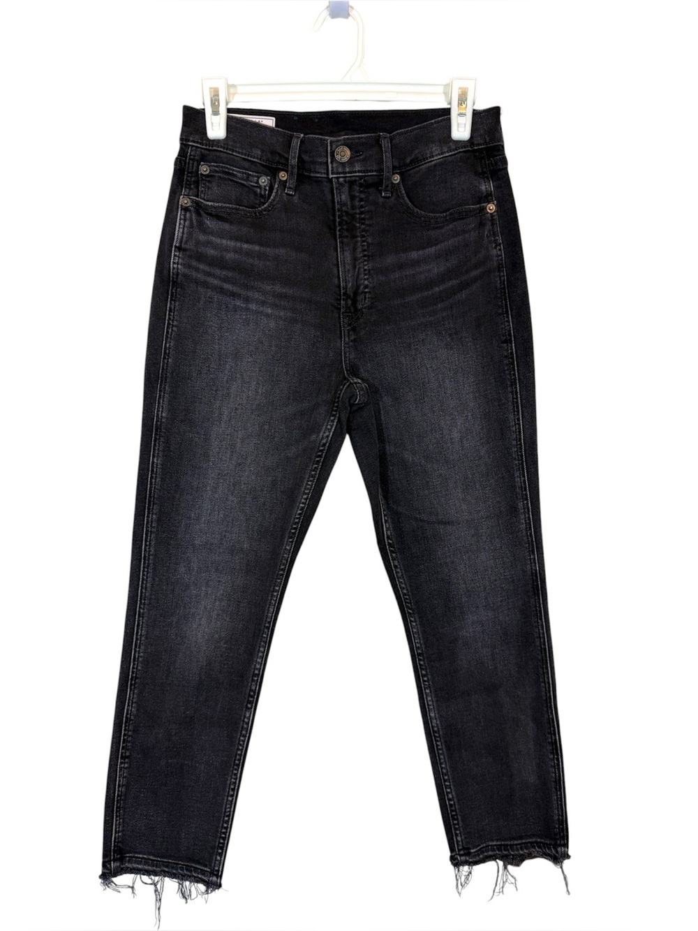 GAP Vintage Slim High Rise Jeans Black Raw Hemp Size 28